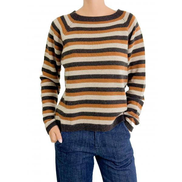 Maglione a righe fine girocollo